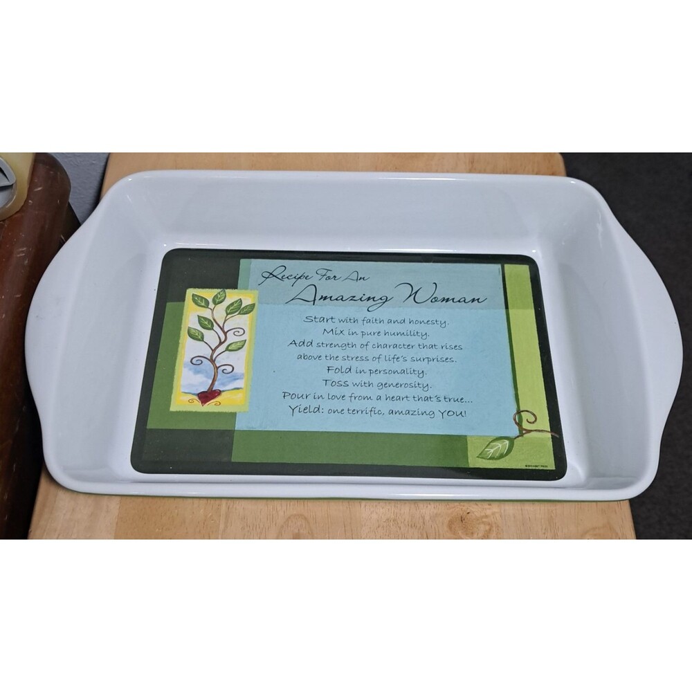 Abbey Press Recipe for an Amazing Woman Casserole Dish 15" x 8.5"